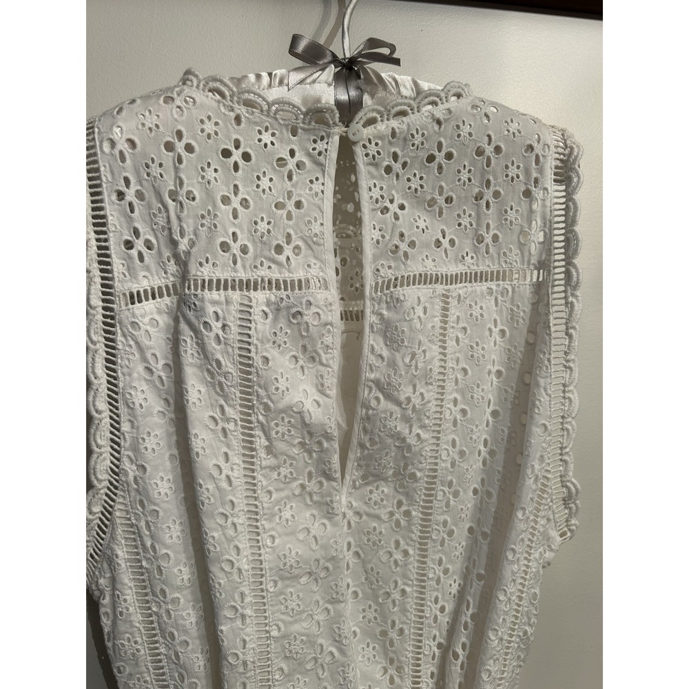Kavari AU Women's Cotton White Eyelet Dress Size Medium - Picture 6 of 14